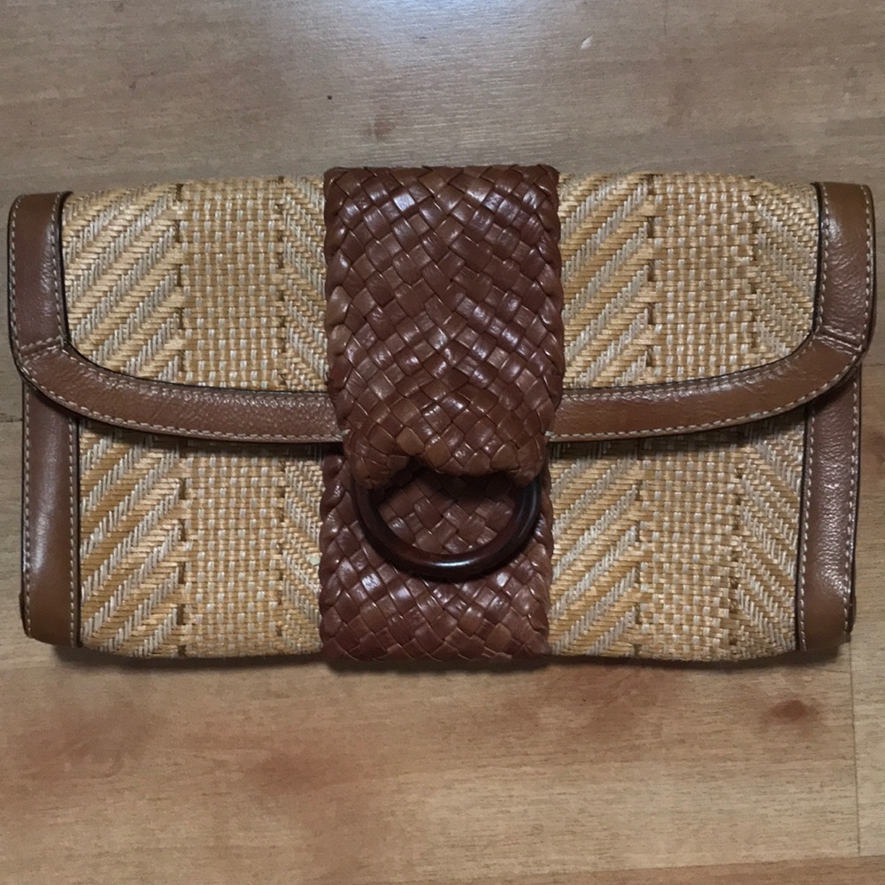 Cole Hann braided leather clutch
